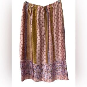 Dress Forum bohemian, peasant mixed media patchwork‎ Y2K funky midi skirt size M